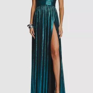 Retrofete Women's Blue Ezri Strapless Metallic Gown